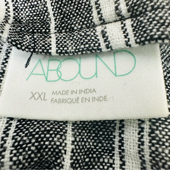 ABOUND LINEN BLEND STRIPE BUTTON FRONT GREY&WHITE CAMISOLE/TANK SIZE (XXL) - Picture 7 of 10